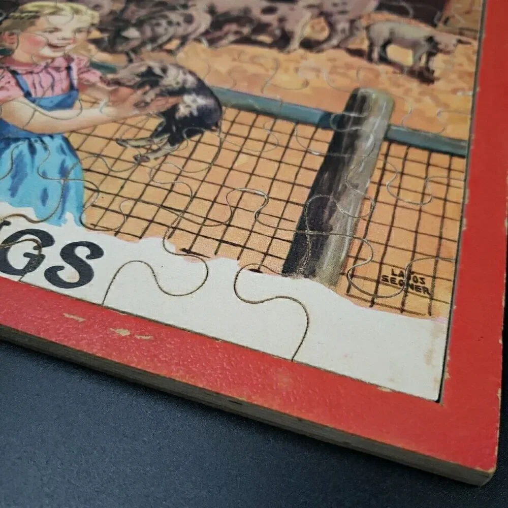 Vintage Jigsaw Picture Puzzle LOT of 8 Childrens 1940s Southwestern Nostalgia